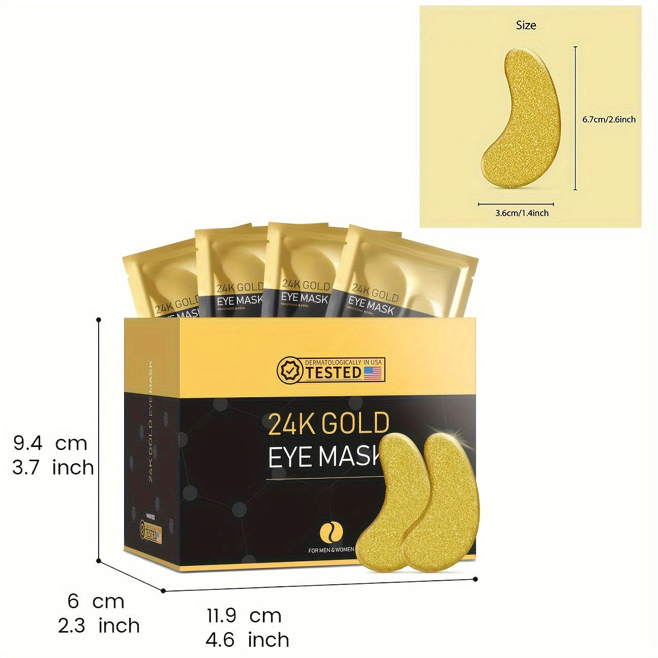 50/100 PCS 24k Golden Under Eye Mask (25 Or 50 Pairs/Box), High-capacity, Full Of Collagen, Moisturizing Eye Patches, Long Lasting Moisturizing, Refreshing Skin, Improving Appearance, Gentle, Non Irritating