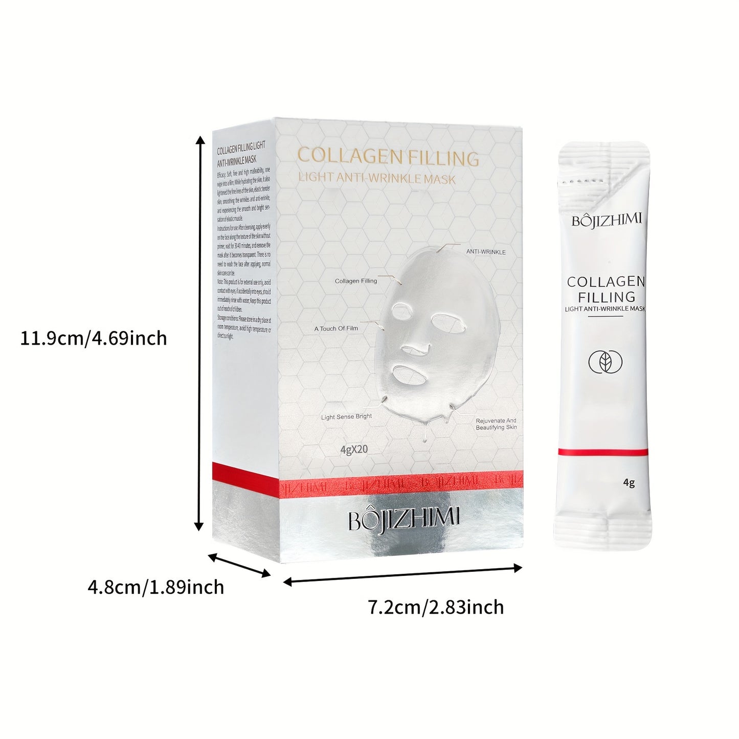 Revitalizing Bojizhimi Collagen Filling Mask - Deep Hydration & Visible Wrinkle Reduction, Gentle & Non-Irritating, Suitable for All Skin Types, Including Sensitive Skin, Cruelty-Free & Fragrance-Free