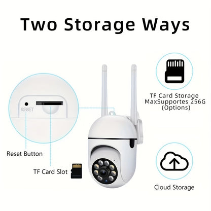 1pc Camera With Full Color Night Vision Wireless 1080p HD Indoor/Outdoor Camera 2 Way Audio Wireless Security Camera Pan/Tilt/Zoom 2.4G Wi-Fi Smart Home Security Camera With Motion Tracking For Baby Elderly And Pets