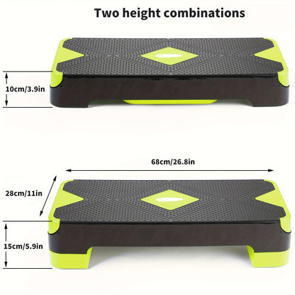 Steppers for Exercise 2 Levels, Aerobic Step Board and 3 Height Adjustable 10 cm/15 cm, Non-Slip Fitness Stepper Equipment for Exercise Workout Home Office, 68×28 cm