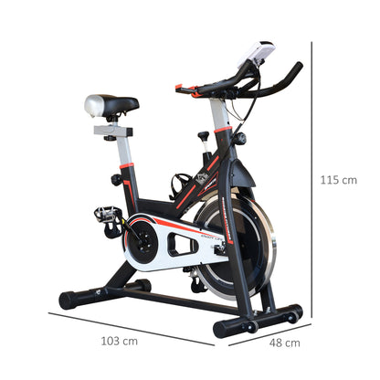 Exercise Bike, Indoor Cycling Bike for Home Use, Stationary Bike with LCD Display and Heart Rate Sensor, Static Fitness Bike for Home, Gym, Office, Cardio Workout