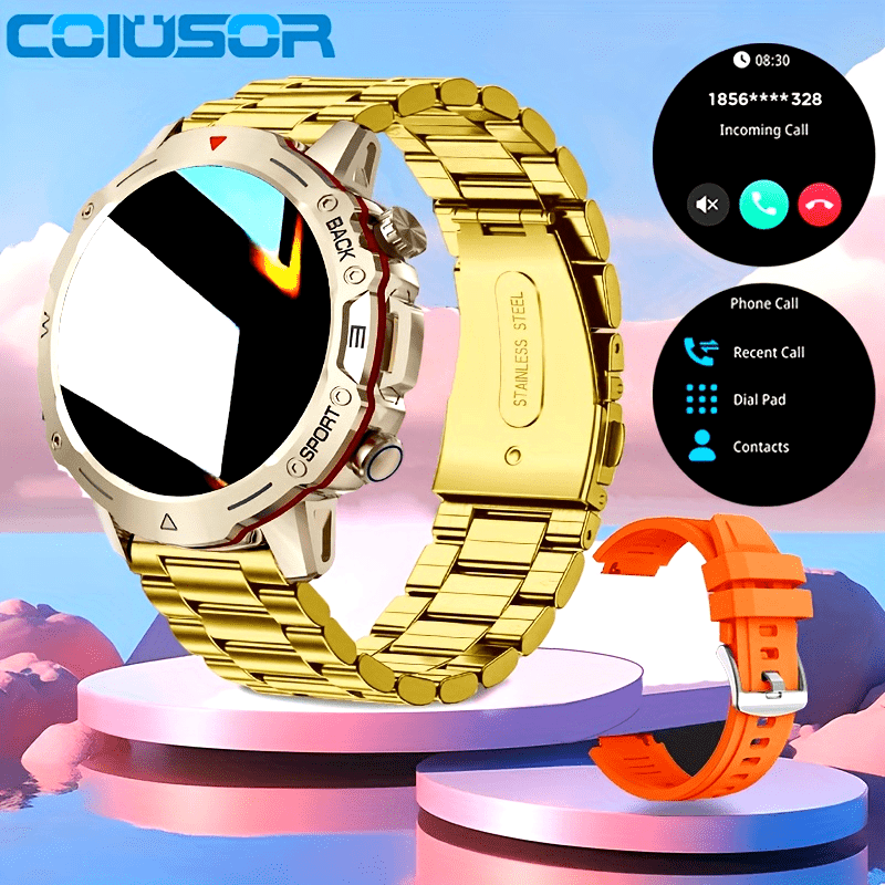 COIUSOR Plus Smartwatch - 3.53cm HD Display, Wireless Calls & Text Alerts, Fitness Tracker, Compatible for iOS & For Android - Stylish Men's Outdoor Sports Watch