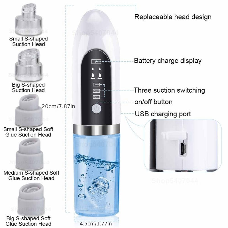 ProClean - Advanced Electric Vacuum Blackhead Remover with Water Cycle Technology for Deep Skin Cleansing, USB Rechargeable, Small Bubbles for Gentle Exfoliation, Portable Beauty Care Tool for Acne Prone Skin, Facial Pore Minimizer