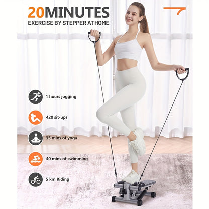 1pc Mini Exercise Stepper, Fitness Machine With Resistance Bands, Suitable For Body Shaping, Leg Training, Home Workout