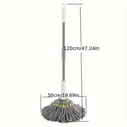 1pc, Self-Tightening Spin Mop, Hands-Free Twist Water Mop, Suitable For Living Room, Bedroom, Bathroom, Patio, And Floor Cleaning, Cleaning Supplies, Cleaning Tool