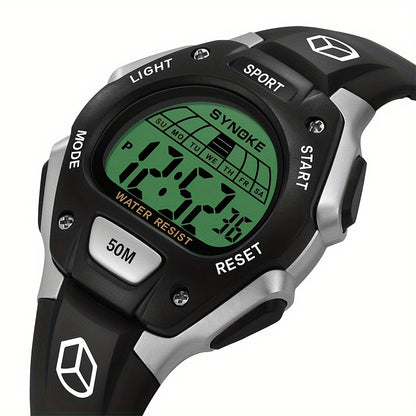 SYNOKE Student Electronic Watch with Alarm, Second-Counting, Multifunctional, Luminous Sports Watch