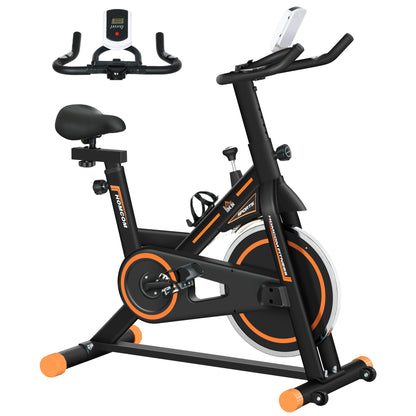 Exercise Bike, Indoor Cycling Bike for Home Use, Stationary Bike with LCD Display and Heart Rate Sensor, Static Fitness Bike for Home, Gym, Office, Cardio Workout