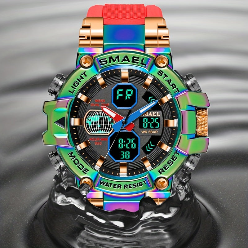 SMAEL Colorful Men's Outdoor Sports Date Multifunctional Watch