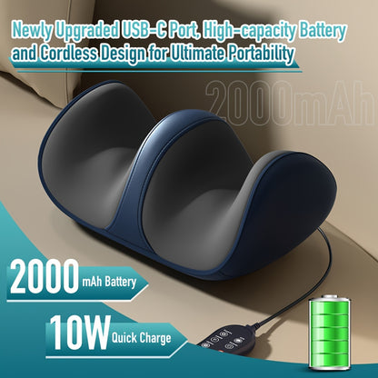 Cordless 3D Shiatsu Foot Massager with Heat and Deep-Kneading, USB Rechargeable Lithium Battery, Stress Relief Calf Massager for Circulation and Relaxation - Ideal Gift for Mom, Dad, and Friends