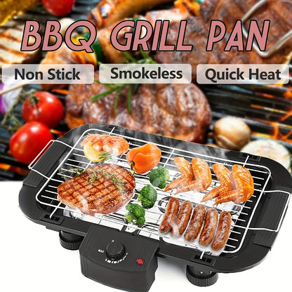 DayPlus Electric Smokeless Grill, 1500W Electric Indoor BBQ Barbecue Grill, Large Capacity Household Electric Cooking Gril Non-Stick Hotplate Grill With Adjustable Temperature & Drip Tray For Indoor Outdoor