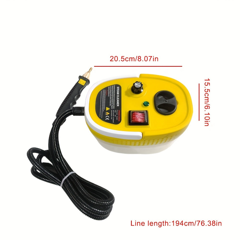 2500W Portable Handheld Steam Cleaner High Temperature Steam Cleaning Machine With 1.2L Large-capacity Water Tank, Can Be Used With The Attached Extended Curved Rod Spray Head, Steel Brush, Brush And Brush, UK