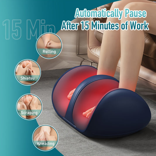 3D Shiatsu Foot Massager For Circulation And Relax, Cordless Type-C Rechargeable Foot Massager Machine With Deep-Kneading And Heat, Calf Massager, Ideal Gifts For Women Men Family