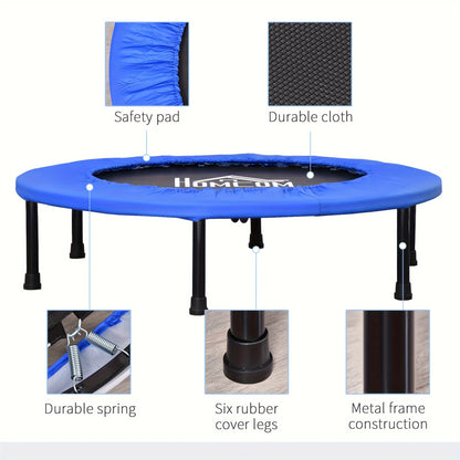 Trampoline Aerobic Rebounder Indoor Outdoor Fitness Round Jumper 91cm, Compact, W/ Sponge Edge, Blue