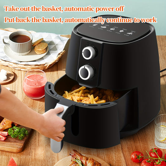 CLIPOP Air Fryer Home Use Energy Saving Airfryer With Rapid Air Circulation, Inc Air Fry, Bake And Roast, Air Fryers Oven, Oil Free Hot Cooker, Nonstick Basket, 3.8L, Black 1450W