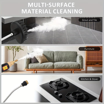 2500W High Pressure Steam Cleaner, Portable Handheld Steam Cleaner, High Temp Steam Cleaning Machine With Brush Heads For Home Use Grout Tile Car Detailing Kitchen Bathroom