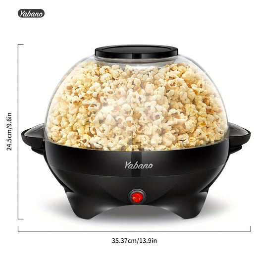 Yabano Popcorn Maker Machine, 5L Popcorn Popper, Nonstick Plate, Electric Stirring with Quick-Heat Technology, Cool Touch Handles, Healthy Less Fat, 800W, Kitchen Gadgets Gifts For Mom Or Dad