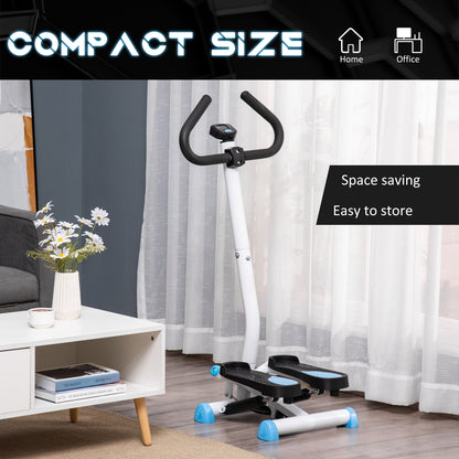 Height Adjustable Step Machine Aerobic Exercise Workout Machine with Adjustable Resistance, LCD Screen & Handlebars