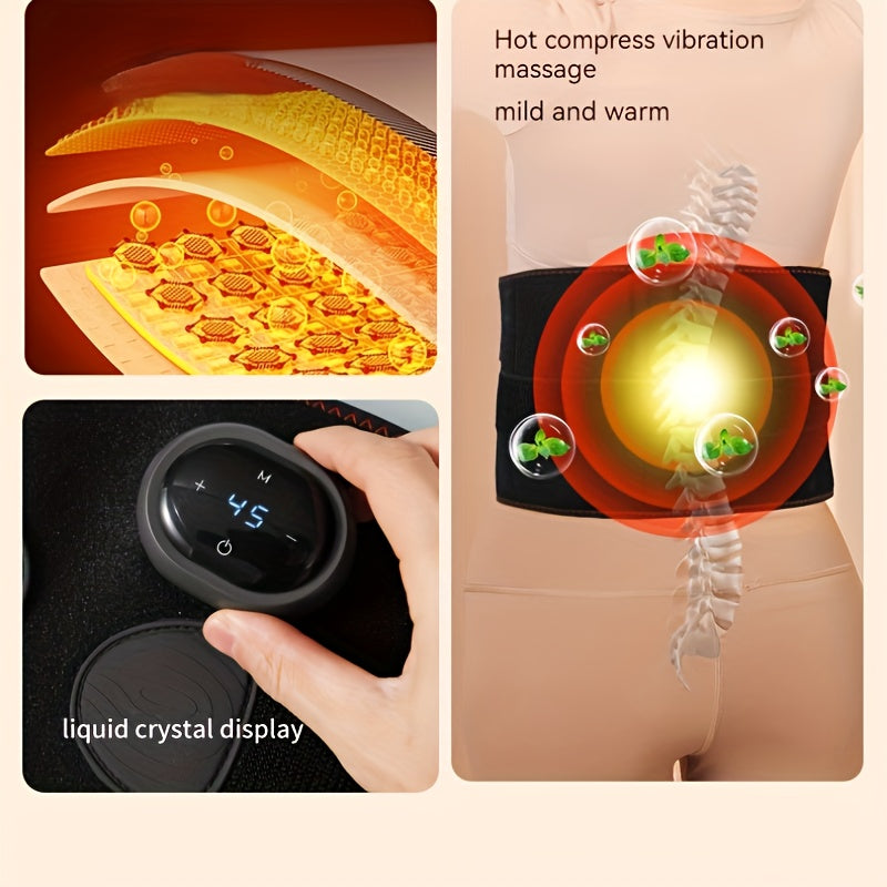 1pc Portable Heat Massage Waist Brace - Electric Lumbar Heating Belt with Multi-gear Adjustment for Waist Support and Relaxation for Men and Women