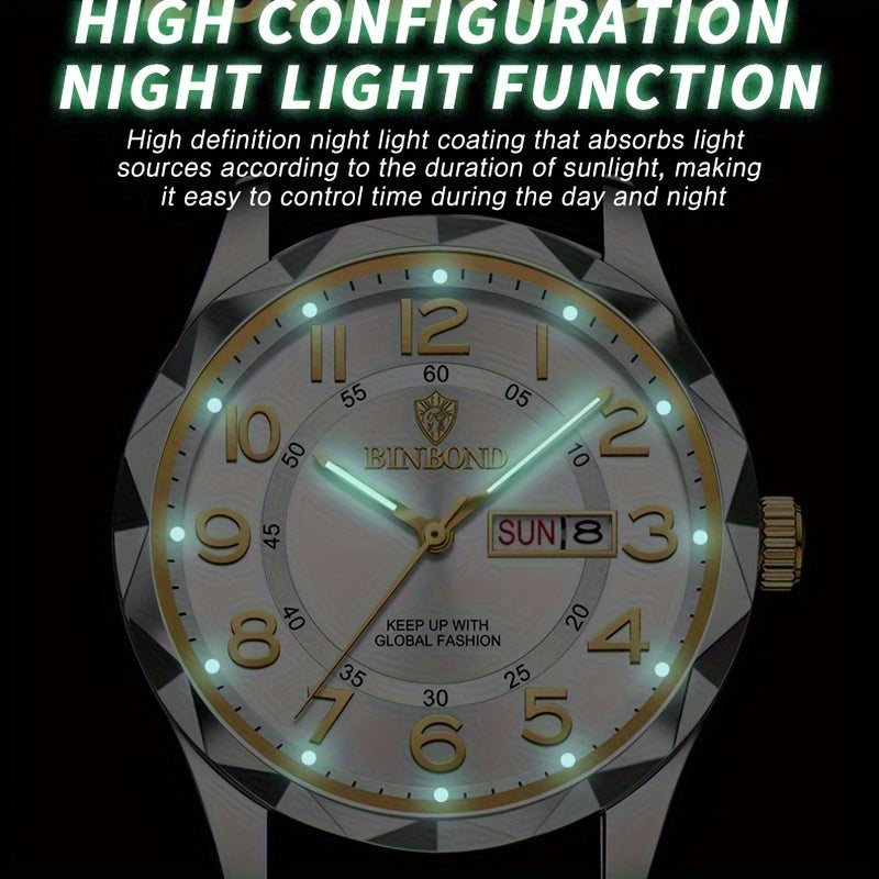 Fashion Waterproof Luminous Big Dial Quartz Watch For Men