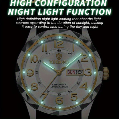 Fashion Waterproof Luminous Big Dial Quartz Watch For Men