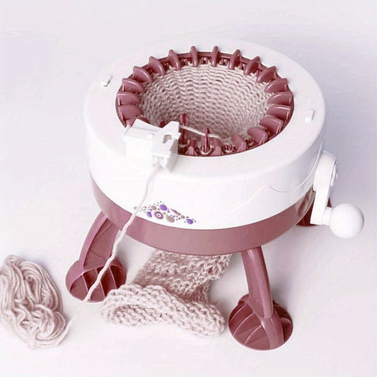 Knitting Machine 22 Needles Knitting Round Loom Smart Weaving Loom Knitting Board Rotating Double Knit Loom Machine Kit for Adults Kids DIY