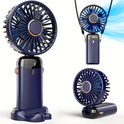 1pc Handheld Fan For Women, Showing Battery Capacity, USB And Battery Powered, Can Be Used As A Mobile Phone Holder, Small And Easy To Carry, Handheld Or Placed On The Desktop, Suitable For Gifts, Outdoor Travel, Shopping, Parties And Concerts.