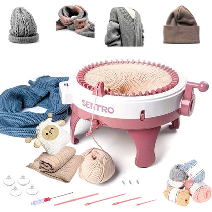 48 Pin Rotating Hand DIY Knitting Machine Sentro - Circular Crochet Knitting Loom for Adults and Kids Addi