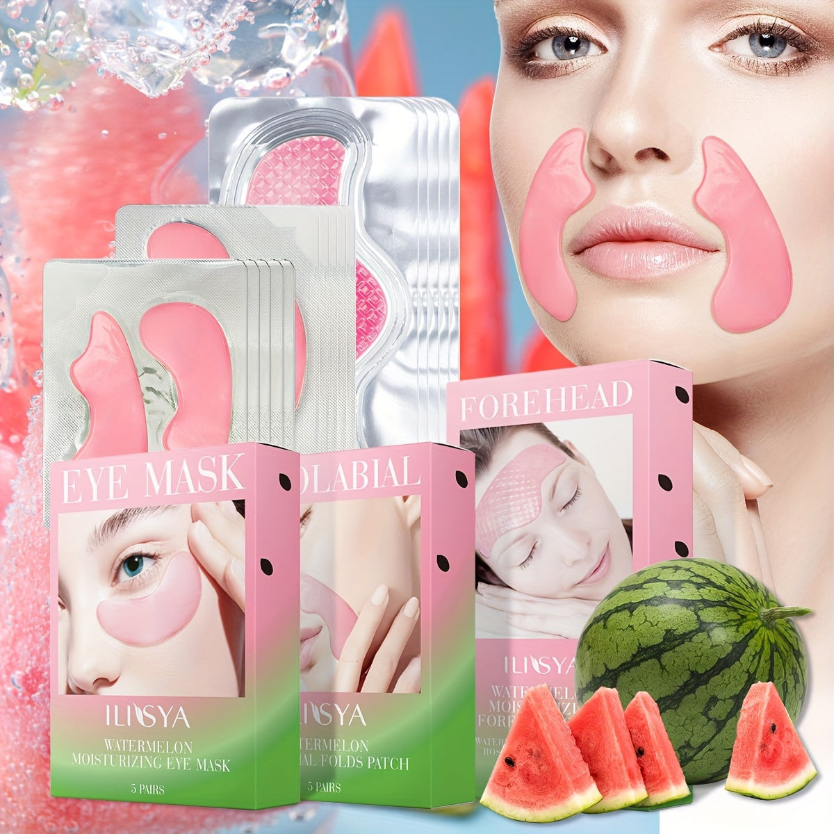 3 Boxes ILISYA Watermelon Paste Combination Set, Easy To Use, Rich In Collagen And Other Skin Care Ingredients, Moisturizing And Anti-wrinkle, Comprehensive Facial Care, Can Be Used As Christmas Gifts, Halloween Gifts, Birthday Gifts