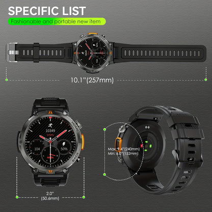 Mens Smartwatch - Wireless Call & Message Hub, HD Fitness Tracker - Sporty Design, Compatible with iPhone & Android