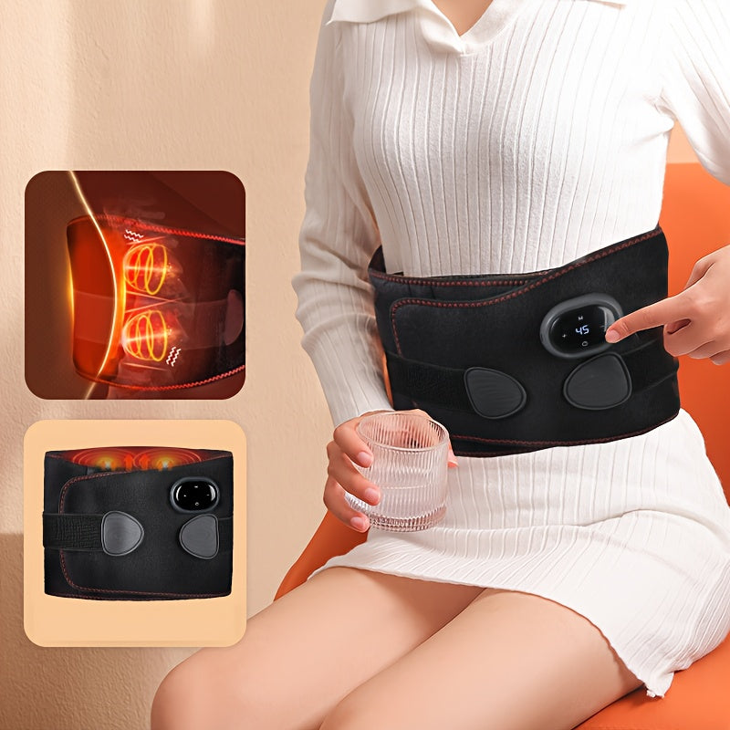 1pc Portable Heat Massage Waist Brace - Electric Lumbar Heating Belt with Multi-gear Adjustment for Waist Support and Relaxation for Men and Women