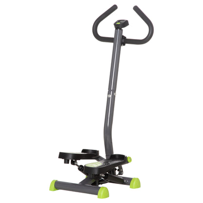 Height Adjustable Step Machine Aerobic Exercise Workout Machine with Adjustable Resistance, LCD Screen & Handlebars