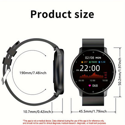 LIGE Sport Smartwatch For Men, HD Full Screen Waterproof Multiple Sports Modes, Sleep Monitoring, Brightness Adjustment, Reminder Message, Compass, Mileage Record Smart Watch