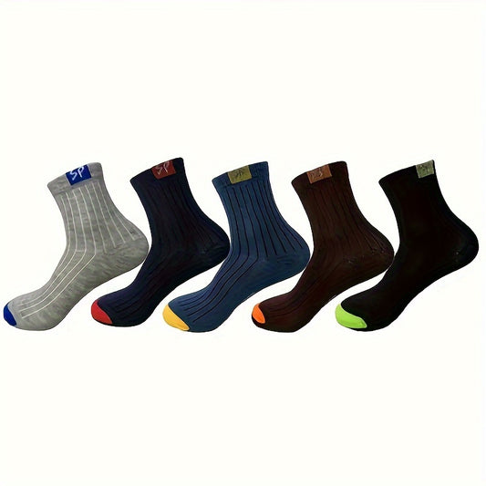 Product title: "5 Pairs of Unisex Letter Graphic Mid Tube Socks - Sports, Breathable, Women's Stockings & Hosiery"