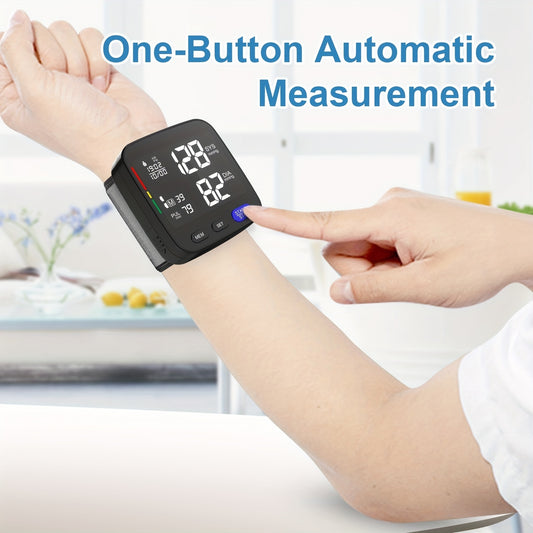 1pc Household Wrist Blood Pressure Monitor, Portable Wireless Wrist-mounted Digital Blood Pressure Monitor, Can Store Up To 180 Readings For Two Users (Not Send Battery)