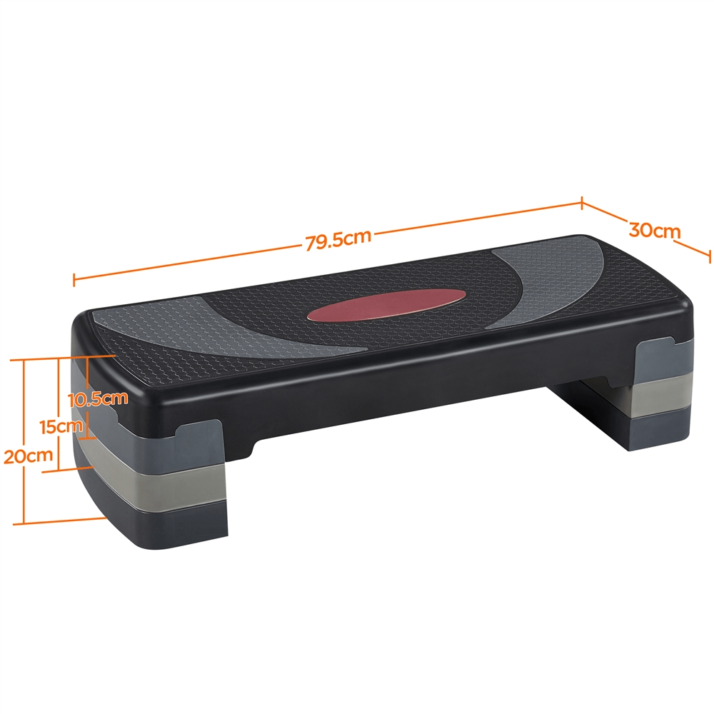 Yaheetech Aerobic Stepper with Risers, Exercise Step Platform with 3 Adjustable Heights for Home Gym