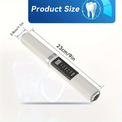 1pc Rechargeable Plaque Remover Tooth Scraper - 2 LED Lights, 2 Replaceable Heads, 5 Efficient Cleaning Modes for Thorough Tartar Removal - Includes Mirror for Home Oral Care with Long-Lasting Lithium Battery