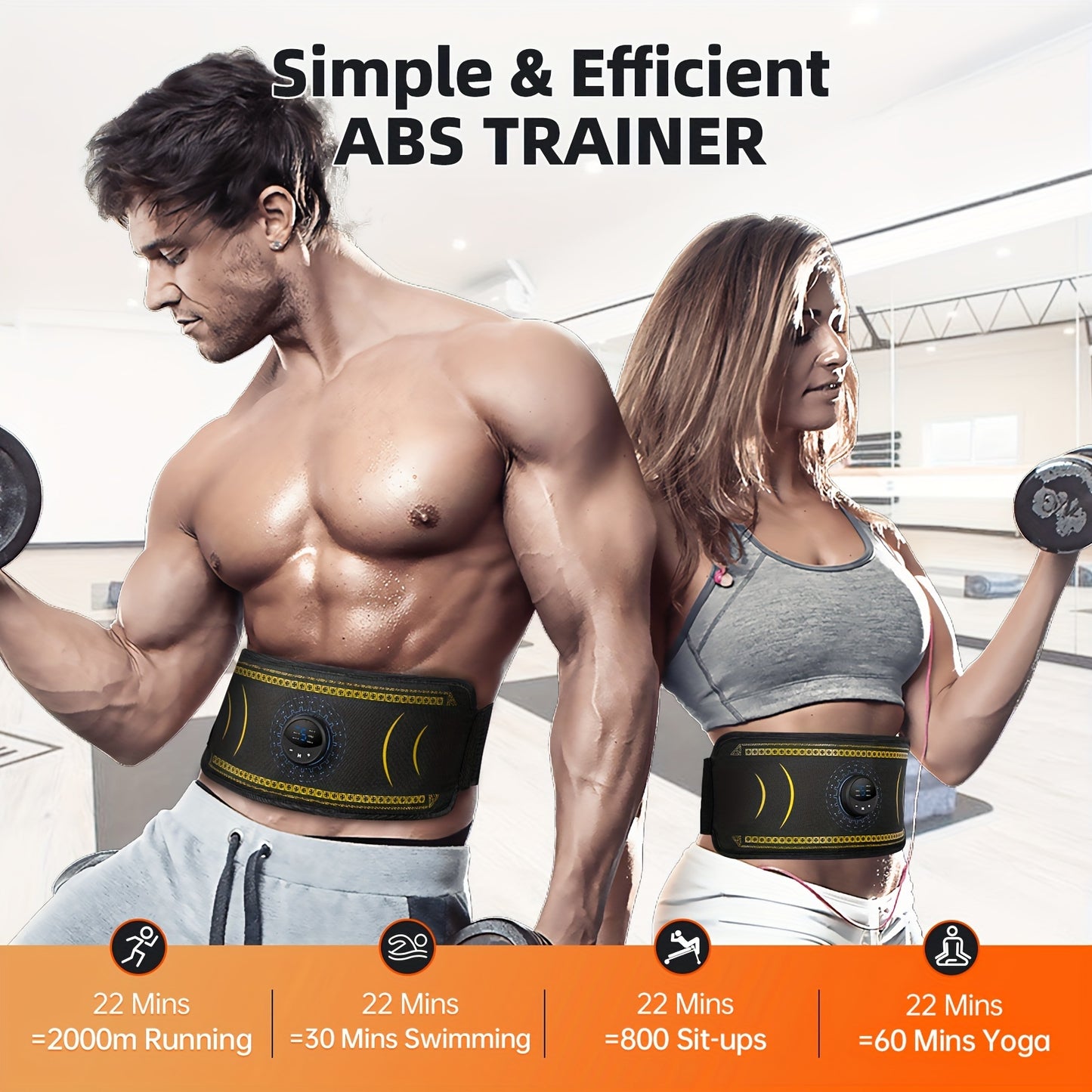 ABS Trainer Muscle Stimulator, EMS Muscle Stimulator, ABS Toning Belt, Abdominal Trainer For Men And Women, Non-Replacing Pad, 4 Stimulation Areas, 6 Training Modes, Hard-free Homeful Exercise (Green)