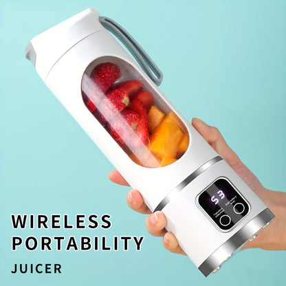 1pc, USB Rechargeable Portable Juicer, Mini Blender, Mini Ice Crusher With Three Modes, Digital Display And 12- Blades, Easy-to-Clean, Suitable For Travel, Fresh Juice Maker, Kitchen Stuff