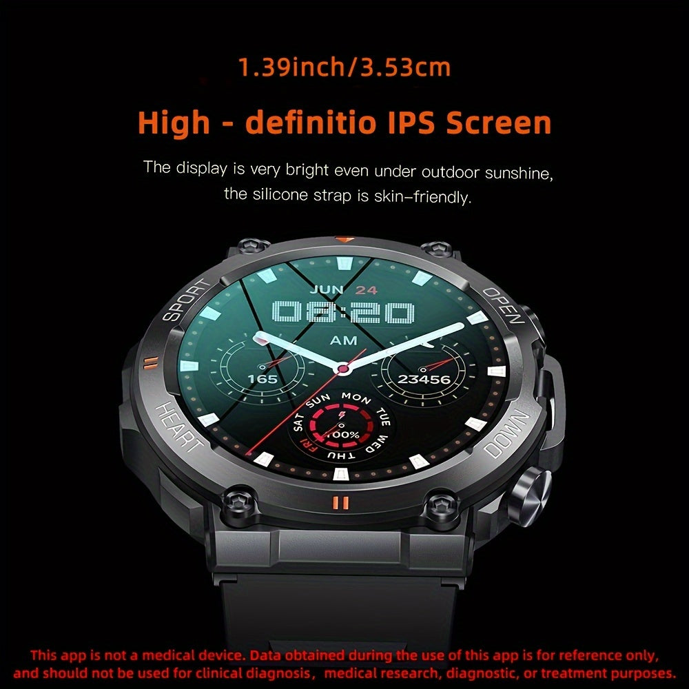 1.39inch Screen 400mAh SENBONO Round Smart Watch Wireless Dial Answer Call Activity Fitness Watch for IPhone/Android Men Women Outdoor Sports