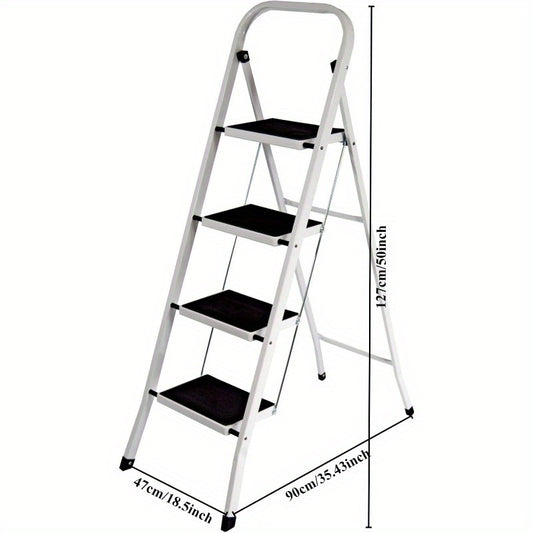 Ladder Heavy Duty Steel Collapsible Portable with Non-Slip Mat