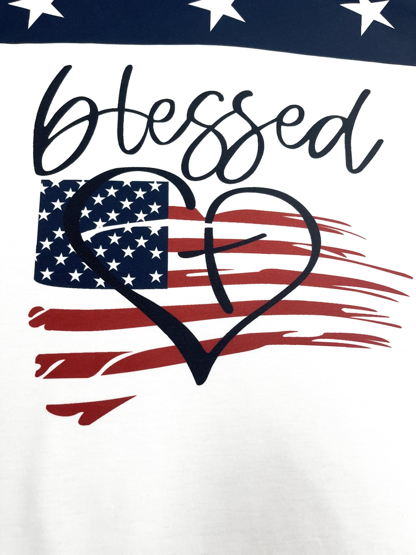 Womens Blessed American Flag Hoodie - Comfortable Long Sleeve Sweatshirt with Drawstring Hood, Durable Graphic Print for Casual Style